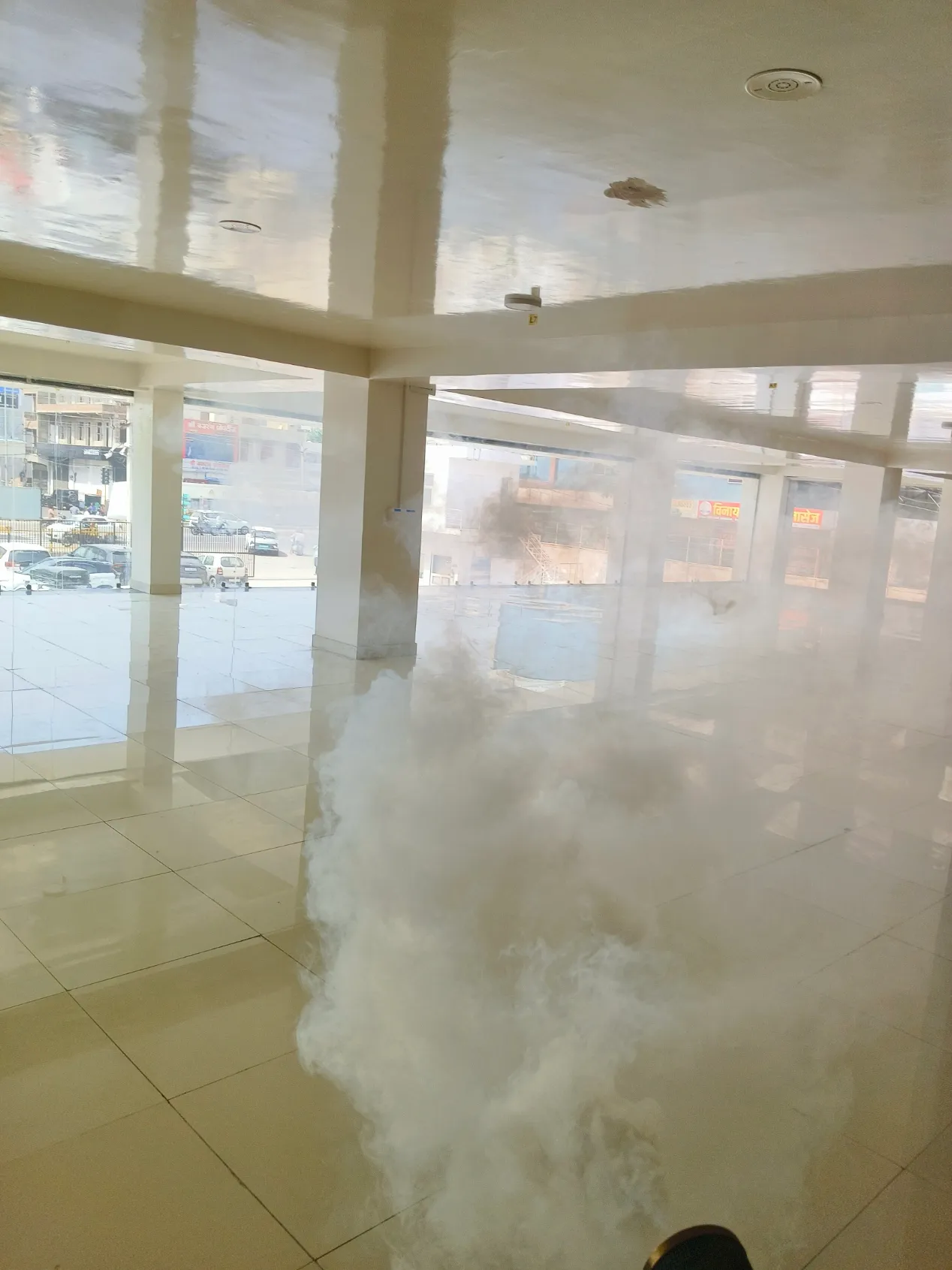 Thermal fogging applied inside a commercial furniture showroom near Subhash Nagar, Bhilwara.